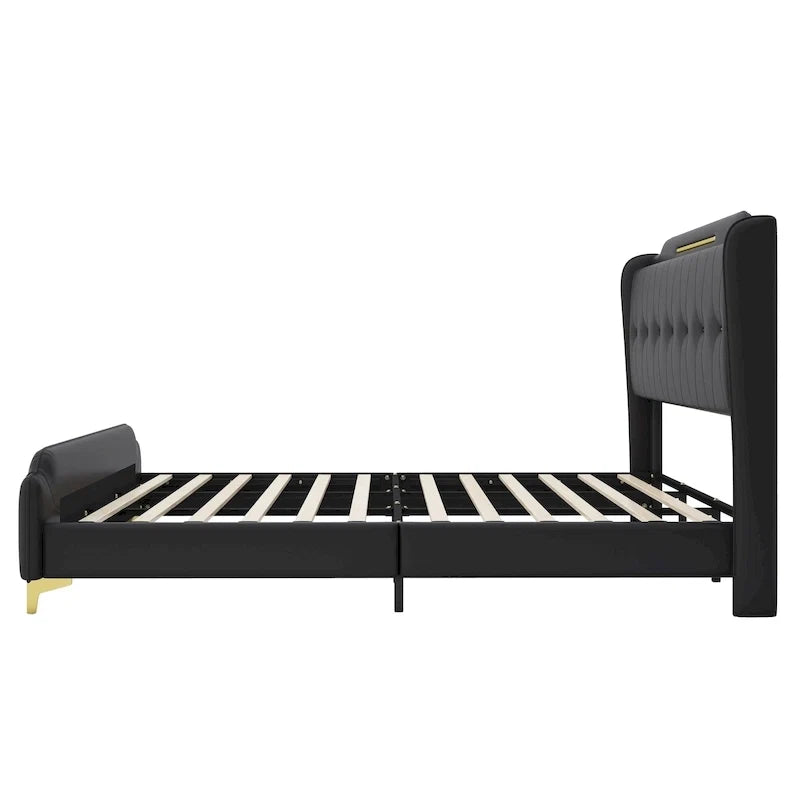Letto Moderno Imbottito in Ecopelle