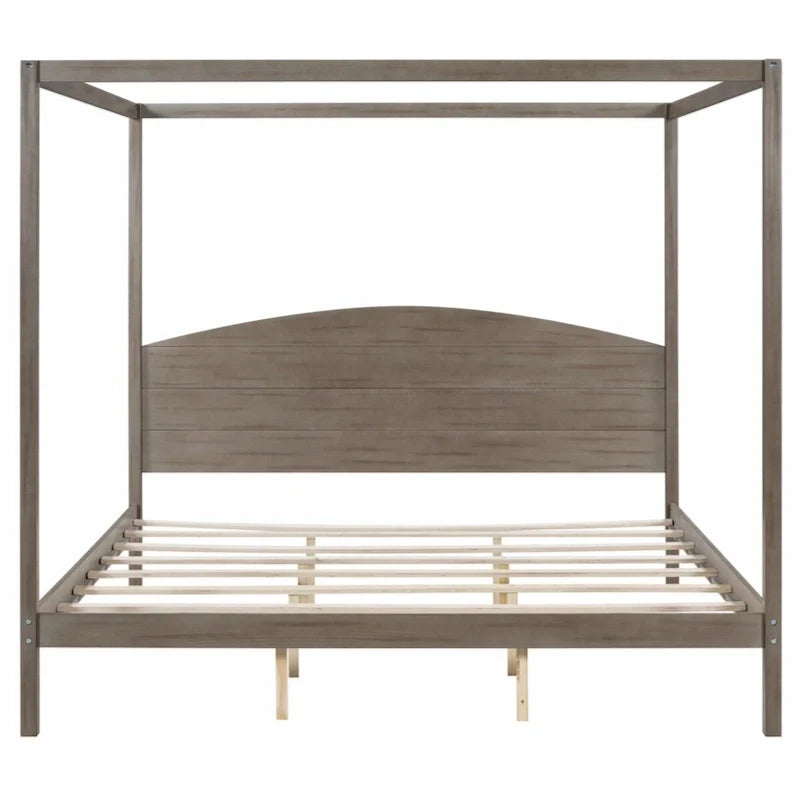 Letto a piattaforma a baldacchino King Size con testiera e gambe di supporto