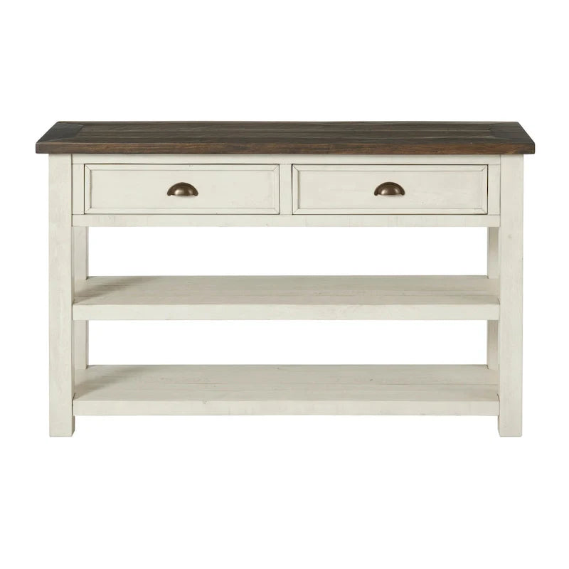 The Gray Barn Downington Consolle da Divano in Legno Massello a 2 Cassetti