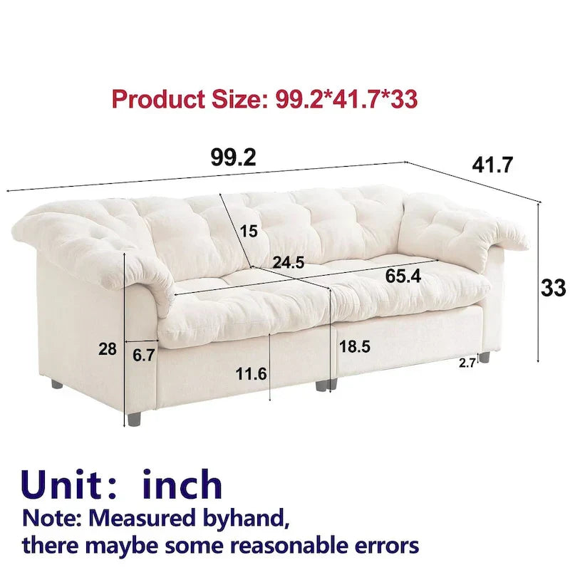 99.2  Divano profondo Chenille Comfort, Divano soffice effetto nuvola imbottito