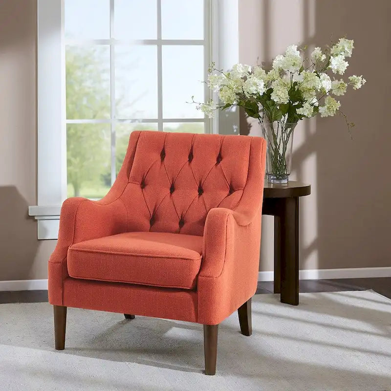 Poltrona moderna accent con bottoni capitonné