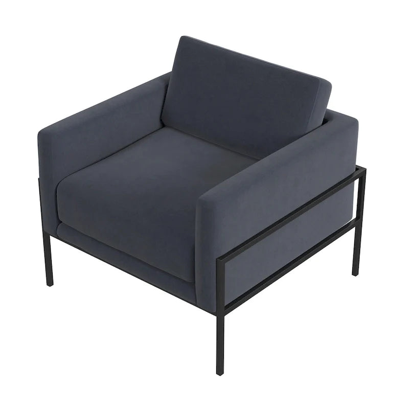 Poltrona club moderna HomePop imbottita con struttura in metallo