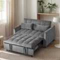 Divanetto Futon Moderno in Velluto con Schienale Reclinabile e Tasche, 2 Posti – Grigio Scuro / Grigio Chiaro / Blu / Nero