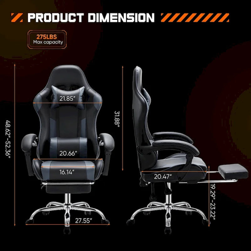 Sedia da scrivania girevole in pelle PU per gaming