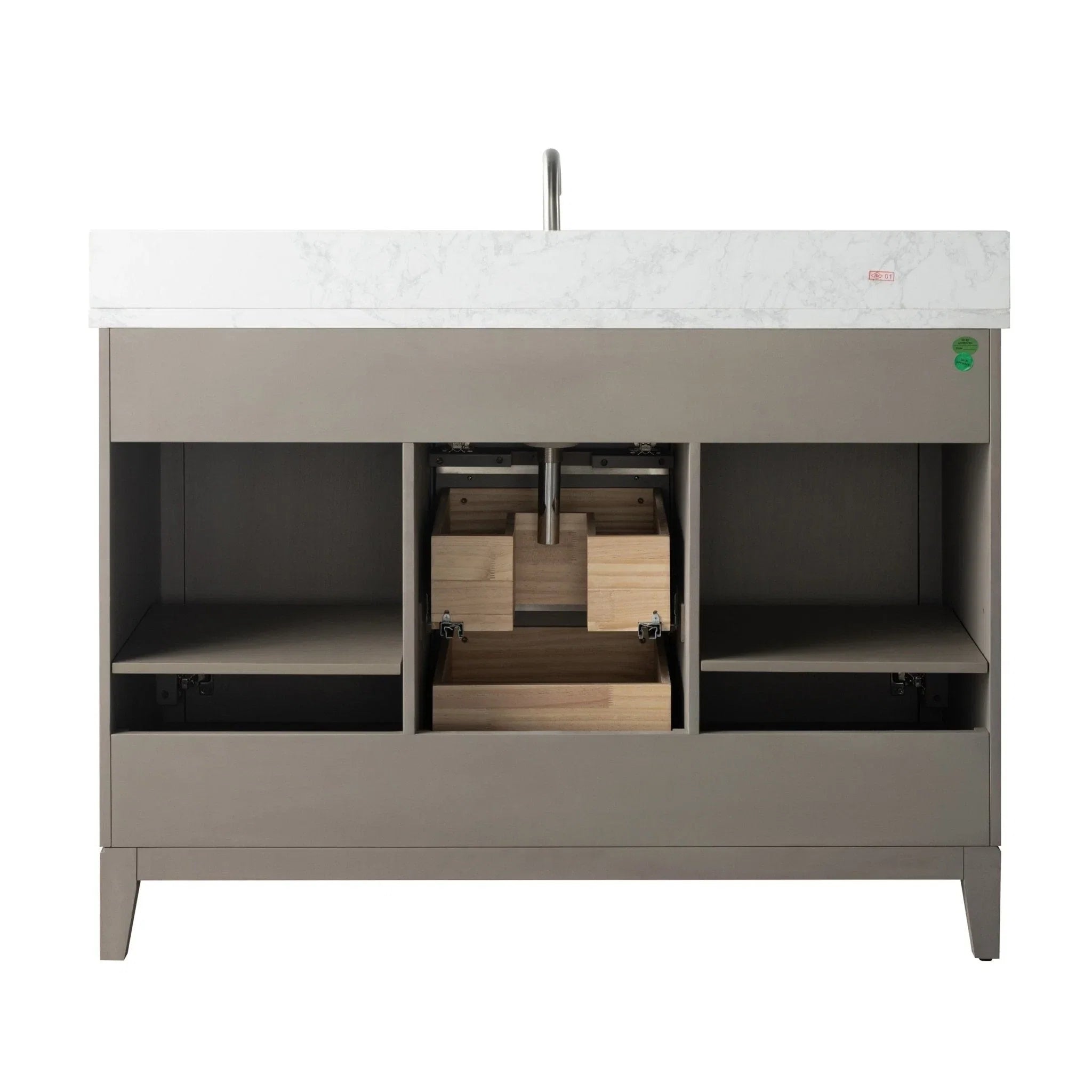 Mobile da Bagno Vanity Art con Lavabo in Ceramica e Top in Marmo Ricomposto