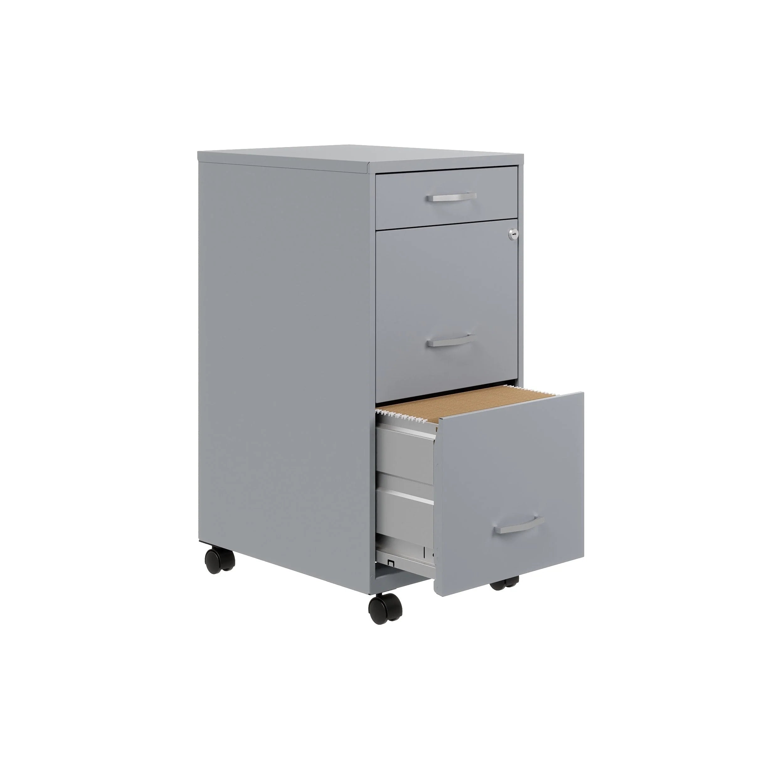 Space Solutions Cassettiera in metallo a 3 cassetti per documenti, profonda 18