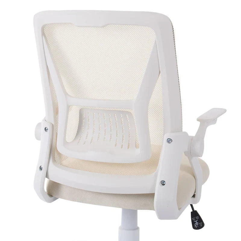 Javlergo Sedia da Ufficio Girevole a Schienale Medio con Supporto Lombare, Sedia da Scrivania Ergonomica da Computer in Rete con Braccioli