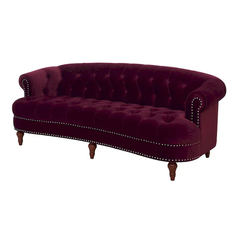 Divano Chesterfield trapuntato in velluto La Rosa 84 Mid-Century Modern