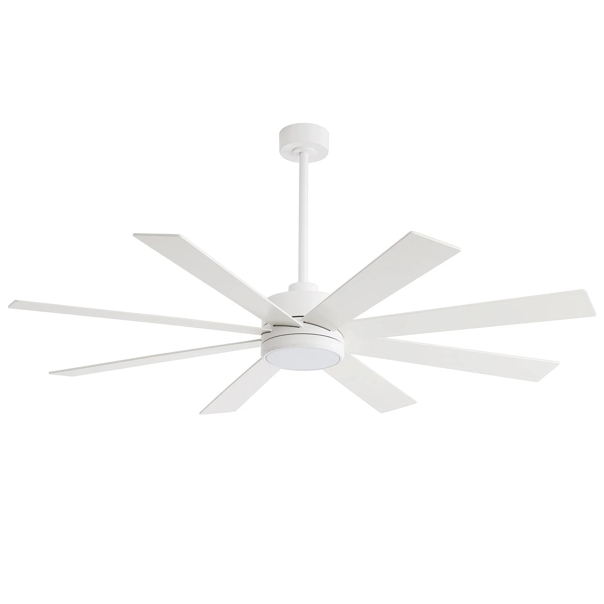 Ventilatore da soffitto nero da 65 pollici a 8 pale con luce LED e telecomando