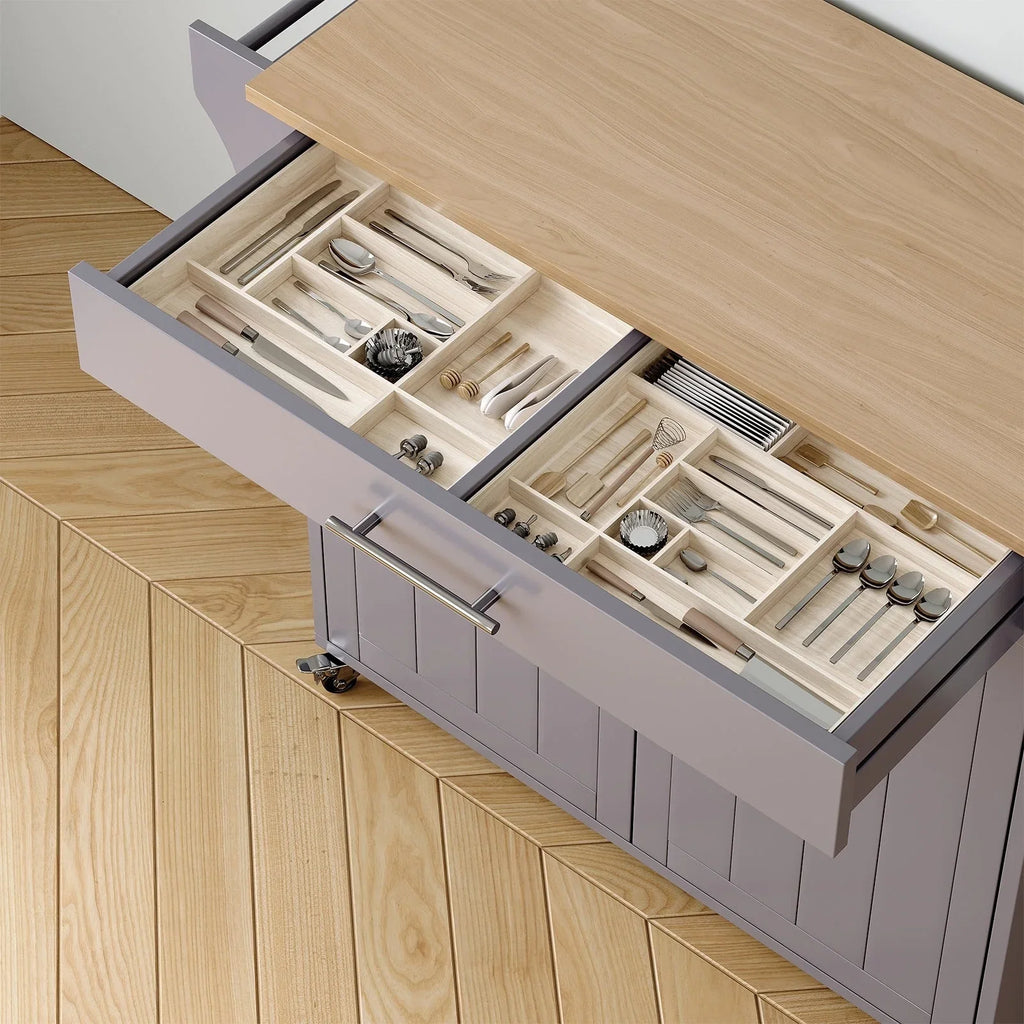 Isola da Cucina Mobile con Armadietto Contenitore