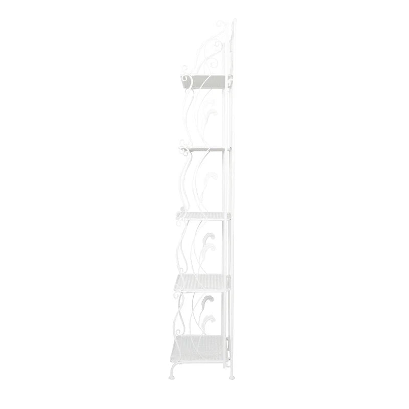 Scaffale pieghevole alto a 5 ripiani in metallo a spirale per interni ed esterni - Oro o Bianco - Roche River Decor