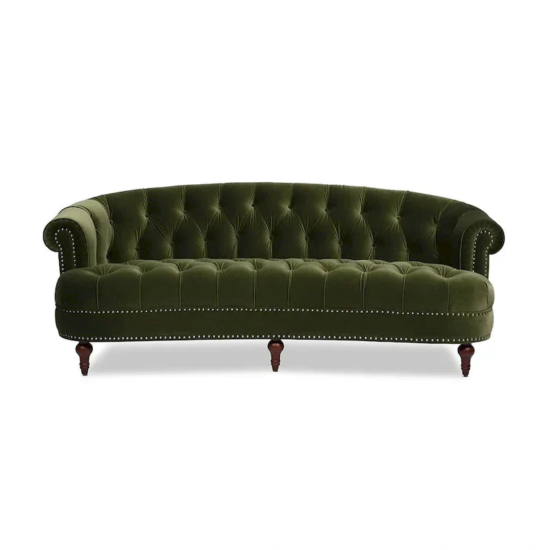 Divano Chesterfield trapuntato in velluto La Rosa 84 Mid-Century Modern