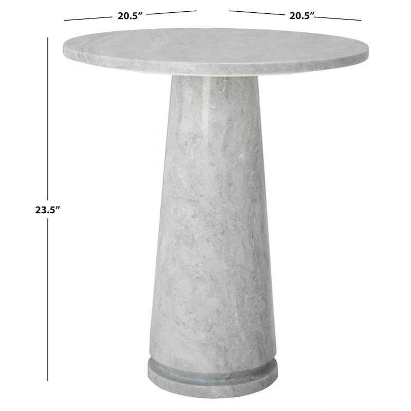 Tavolino d'appoggio rotondo alto in marmo Ghicu di SAFAVIEH Couture - 55,8 cm L x 53,3 cm P x 61 cm A - 53,3x53,3x61 cm