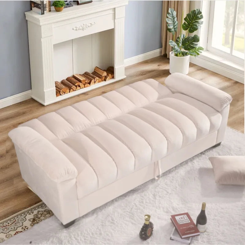 Divano letto convertibile in velluto da 82,7" con 2 cuscini