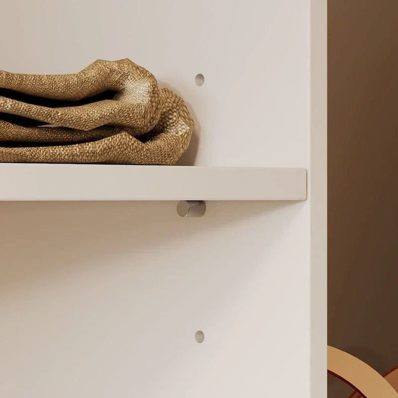 Armadio ad angolo con 2 aste appendiabiti, porta pantaloni e scarpiera, Organizer Armadi