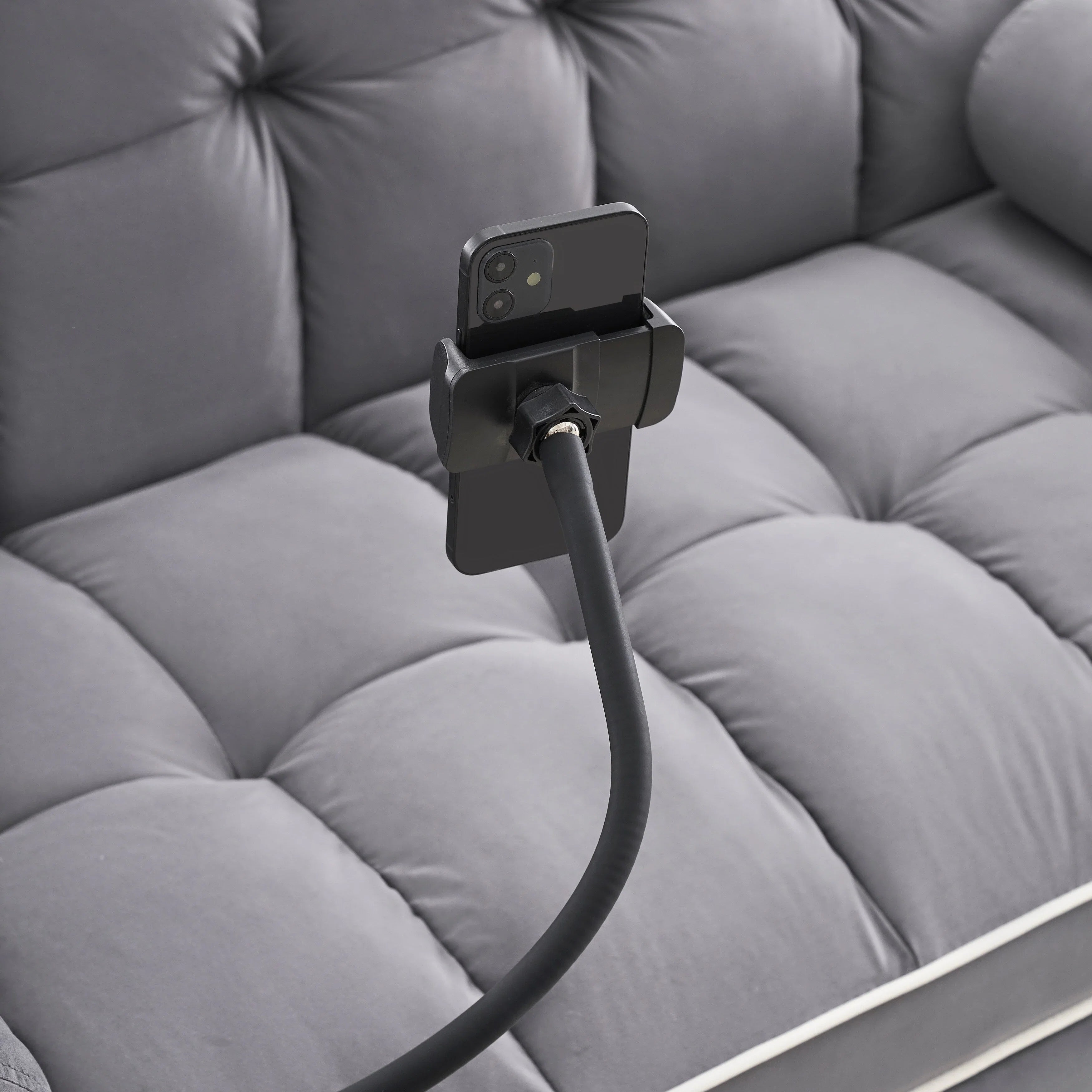 Divano letto trasformabile a 2 posti in velluto da 140 cm con letto estraibile, reclinabile, tasche laterali e supporto per telefono