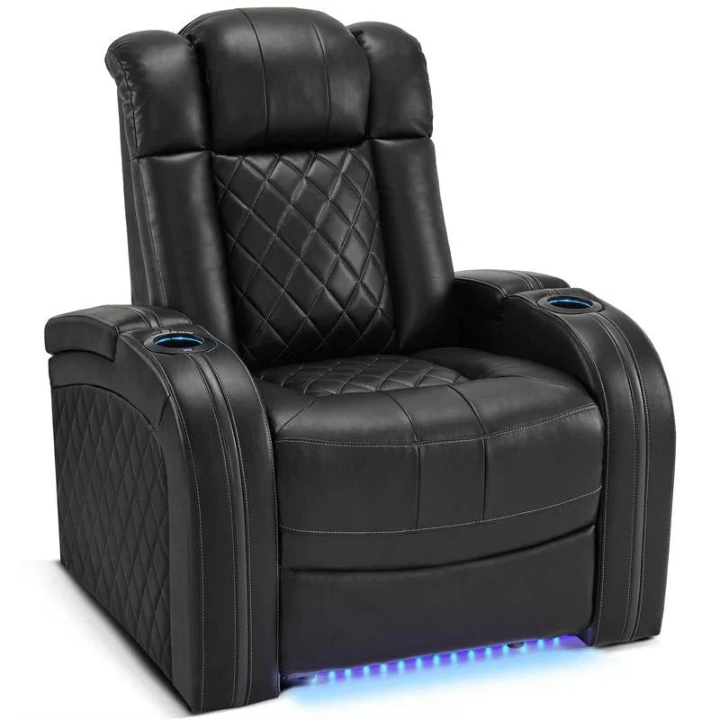 Poltrona reclinabile MCombo con poggiatesta regolabile, sedile home theater a doppio motore con porta USB, pelle traspirante HTS411