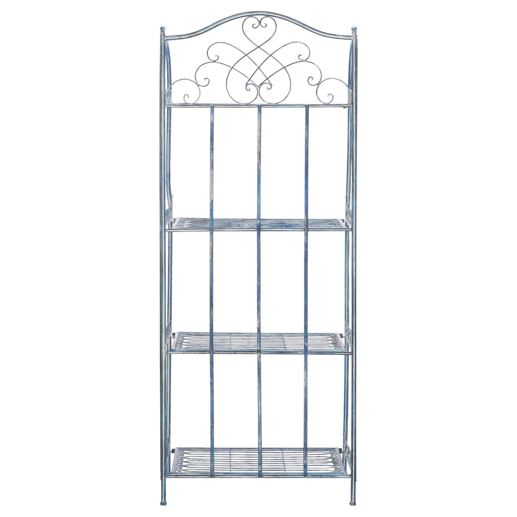 SAFAVIEH Bryn Scaffale da panettiere da esterno a 4 ripiani in ferro battuto vittoriano - 25 pollici L x 15 pollici P x 63 pollici H - 25 L x 15 P x 63 H