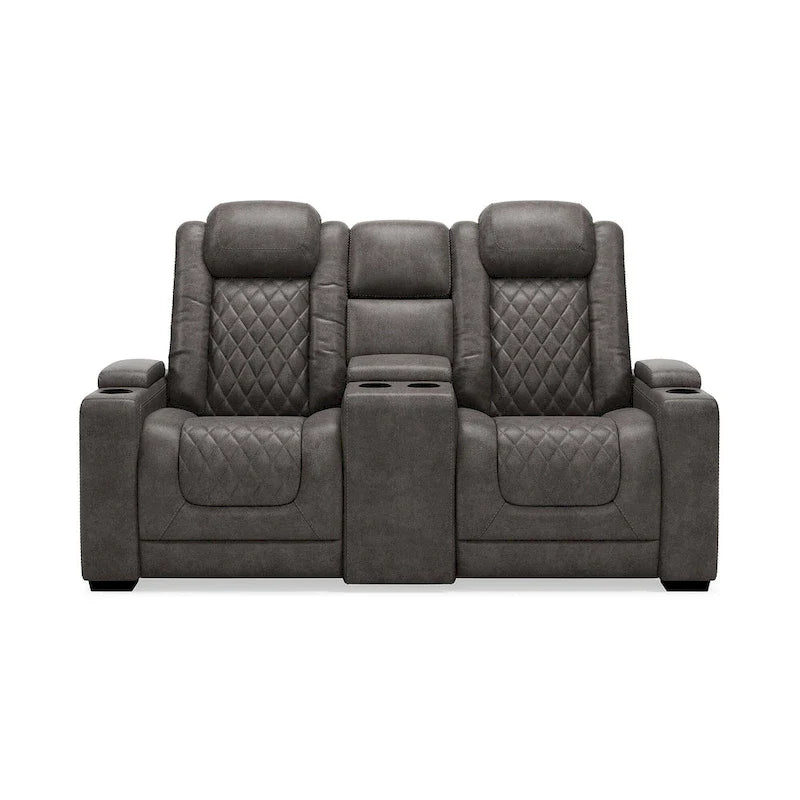 Divanetto reclinabile elettrico Signature Design by Ashley HyllMont grigio con consolle - 71.75 L x 39 P x 44 A