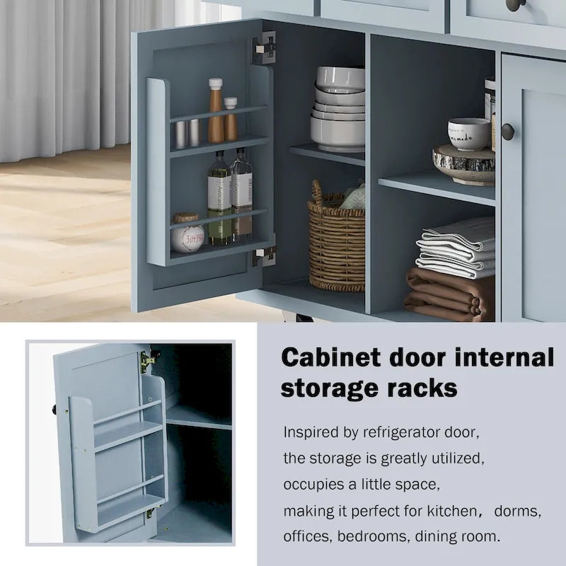 Carrello da Cucina su Ruote Portatile con Contenitore