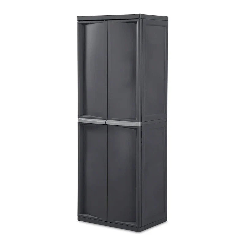 Sterilite Confezione da 2 Armadietti Contenitore Organizzatore a 4 Ripiani Regolabili per Garage, Grigio - Confezione da 2