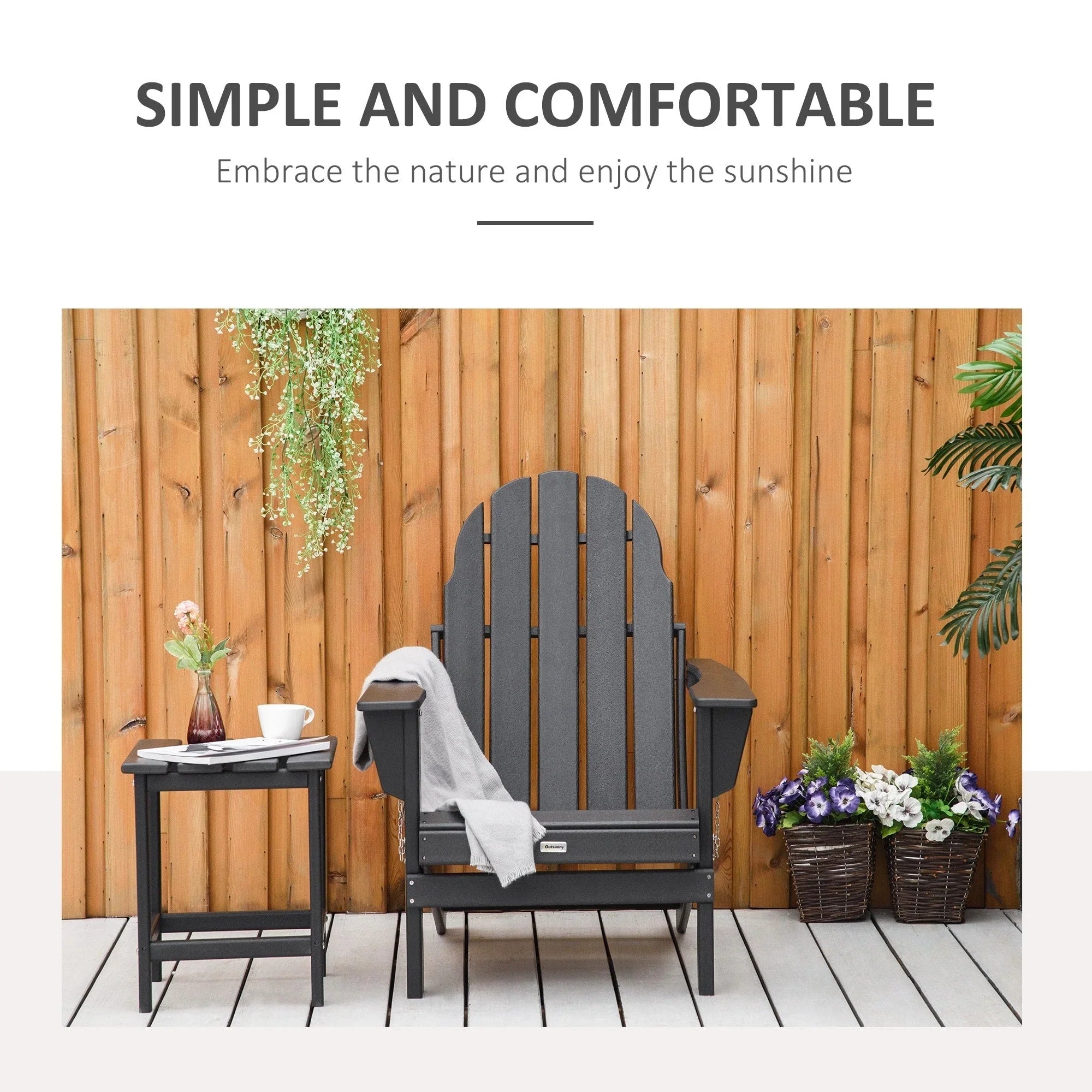 Sedia Adirondack pieghevole, sedie a sdraio in plastica HDPE per esterni per tutte le stagioni, per patio, terrazza e arredi da giardino