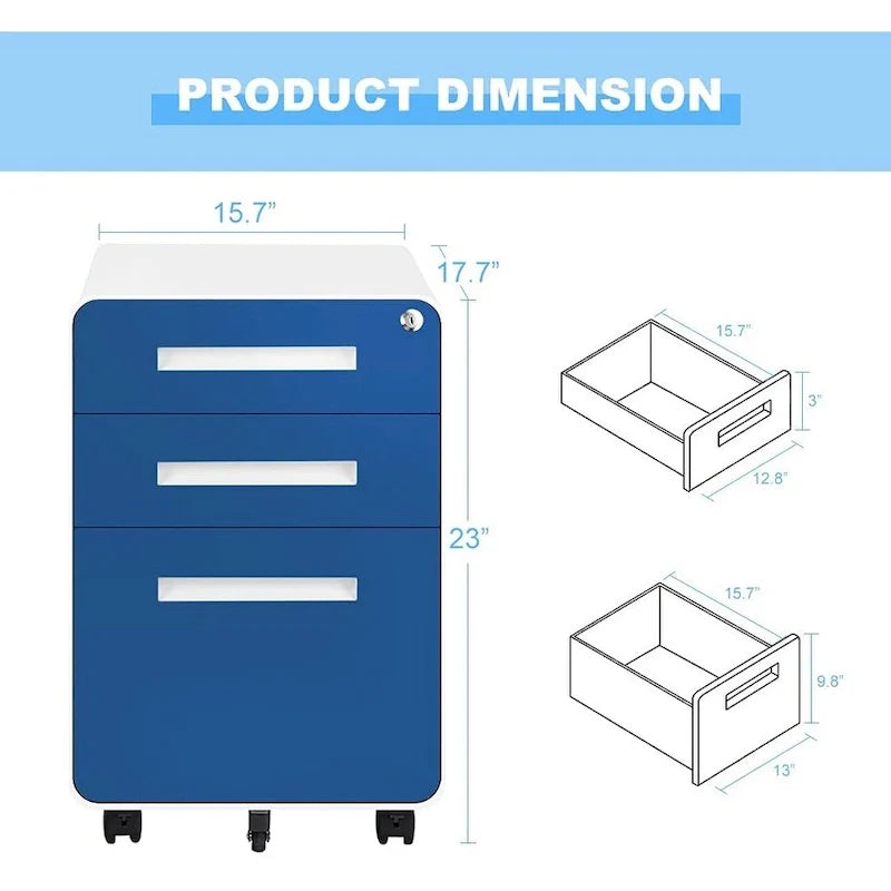 Classificatore verticale/mobile a 3 cassetti per ufficio domestico