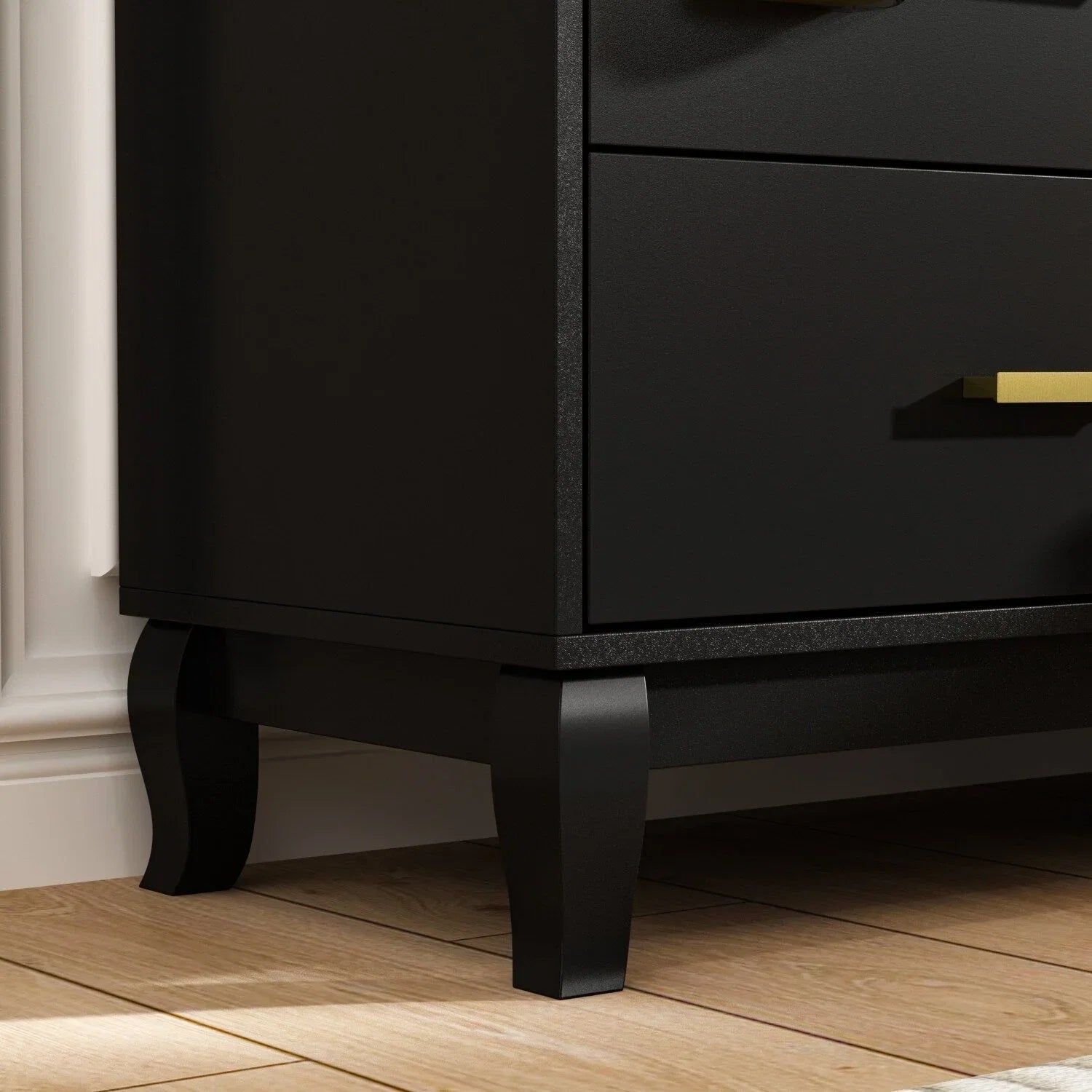 Cassettiera doppia Timechee a 6 cassetti, larghezza 47,2 pollici, con gambe in legno massello, finitura laccata