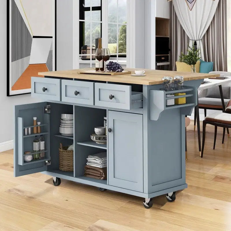 Carrello da Cucina su Ruote Portatile con Contenitore