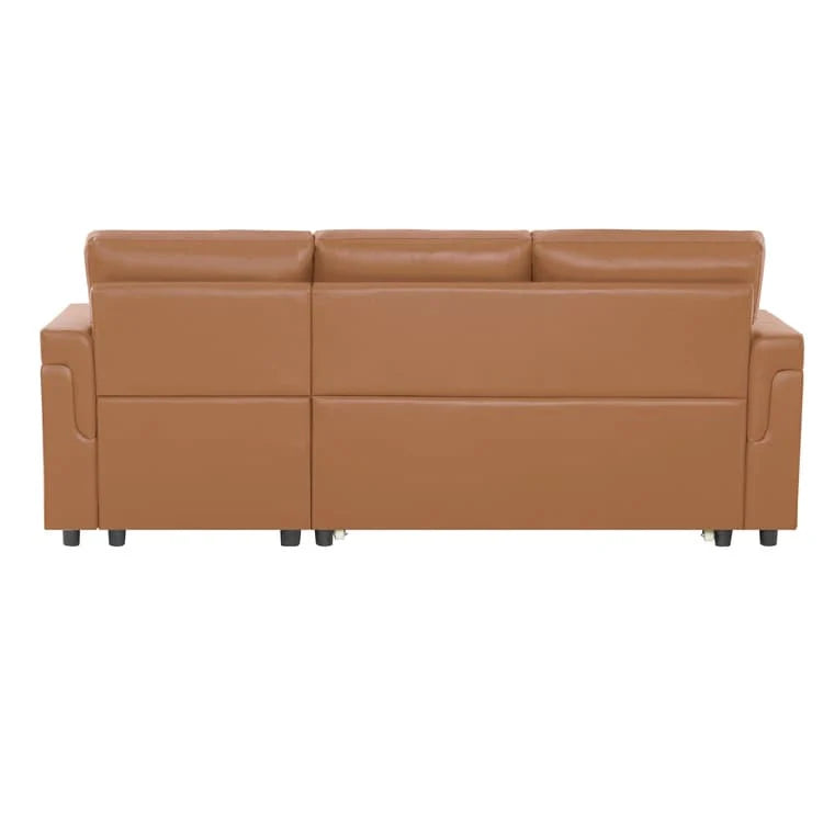 Divano sezionale reversibile con letto estraibile, chaise longue con contenitore nascosto, gambe durevoli,