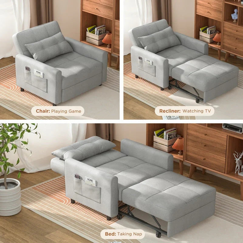 Divano letto trasformabile 3-in-1, Poltrona letto estraibile, Letto pieghevole convertibile per soggiorno