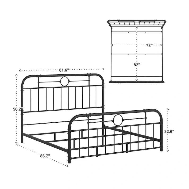 Letto in metallo nero