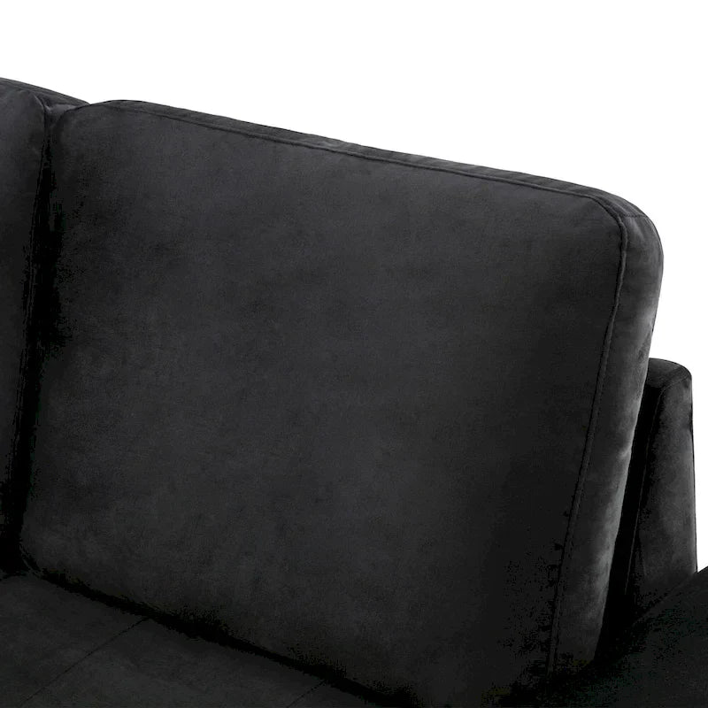 Divano sezionale a L a 5 posti con funzione letto, con pouf contenitore, vano contenitore nel bracciolo e ricarica USB per soggiorno, 84,75 pollici
