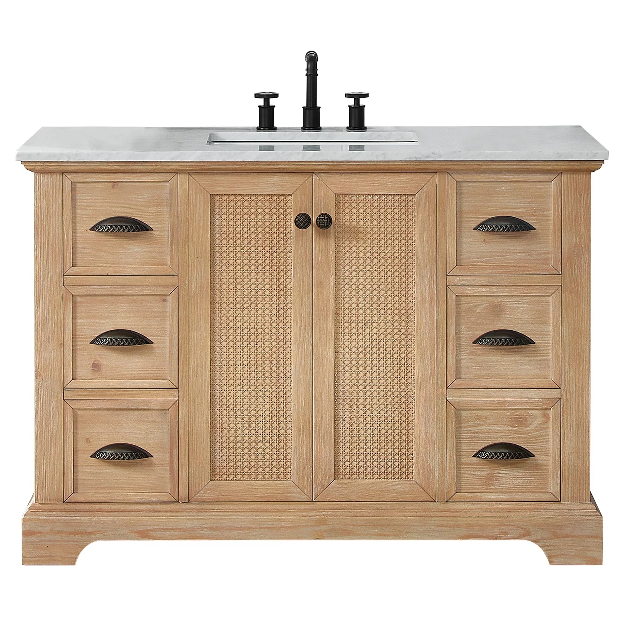 Mobile bagno Hervas con top in marmo naturale senza specchio