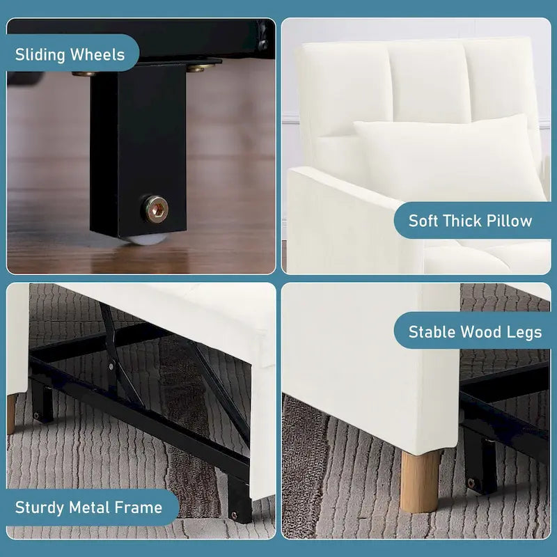 Aukfa Divano Letto Trasformabile per Una Persona con Cuscino