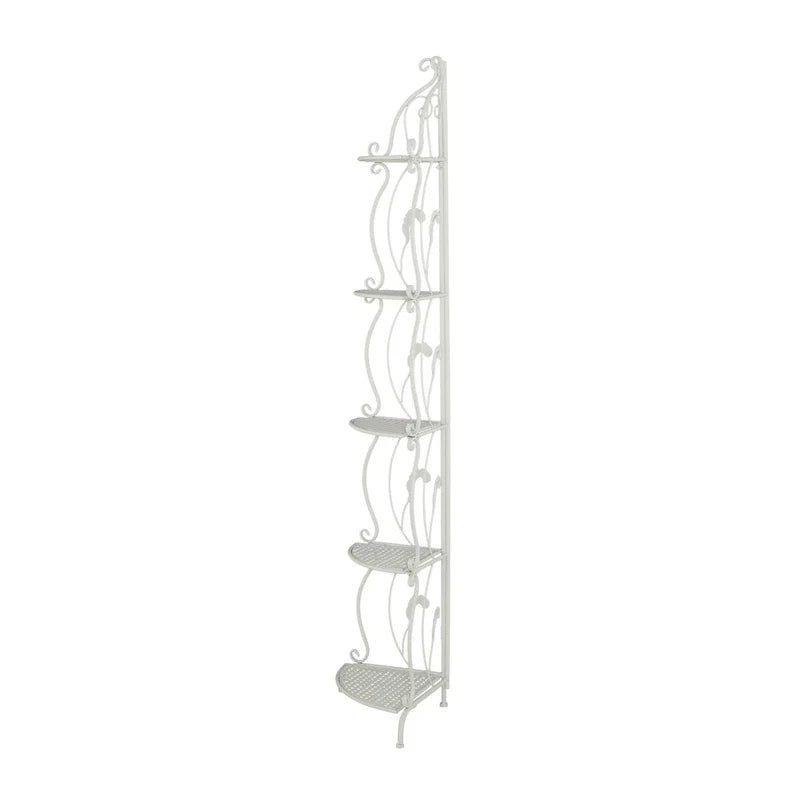 Scaffale pieghevole alto a 5 ripiani in metallo a spirale per interni ed esterni - Oro o Bianco - Roche River Decor