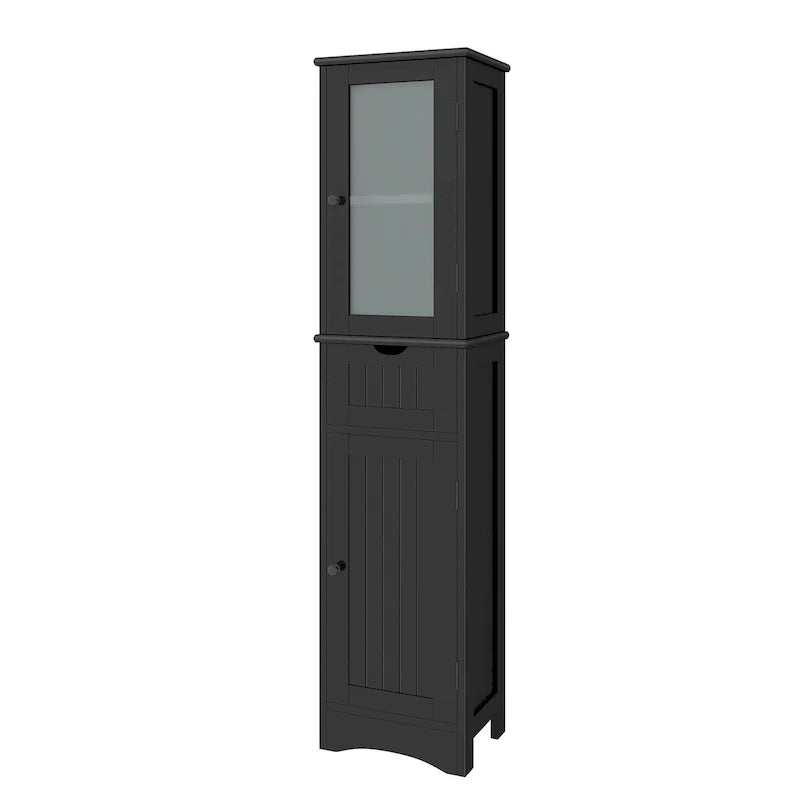 Colonna da bagno alta, autoportante, con ante e cassetto