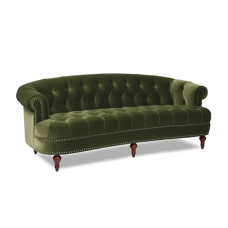 Divano Chesterfield trapuntato in velluto La Rosa 84 Mid-Century Modern