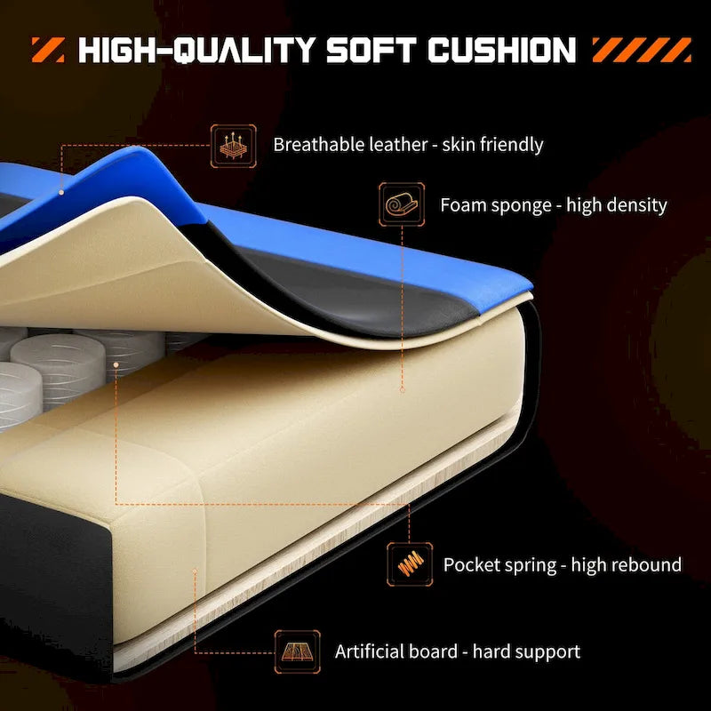 Sedia da scrivania girevole in pelle PU per gaming