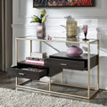 Tavolino da divano Spumante Champagne con finitura argento e spazio di archiviazione di iNSPIRE Q Bold