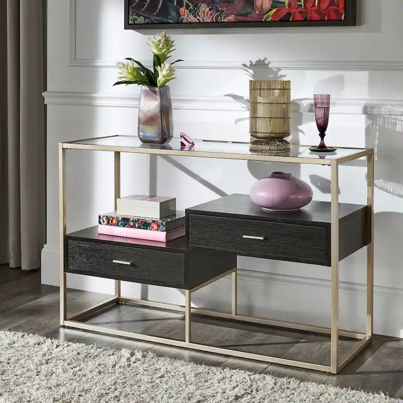 Tavolino da divano Spumante Champagne con finitura argento e spazio di archiviazione di iNSPIRE Q Bold