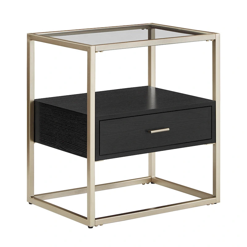 Table d'appoint Spumante Champagne Silver Finish avec rangement par iNSPIRE Q Bold