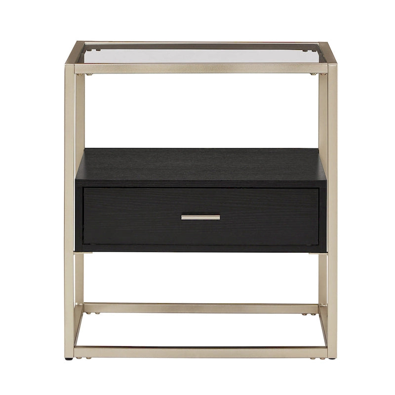 Table d'appoint Spumante Champagne Silver Finish avec rangement par iNSPIRE Q Bold