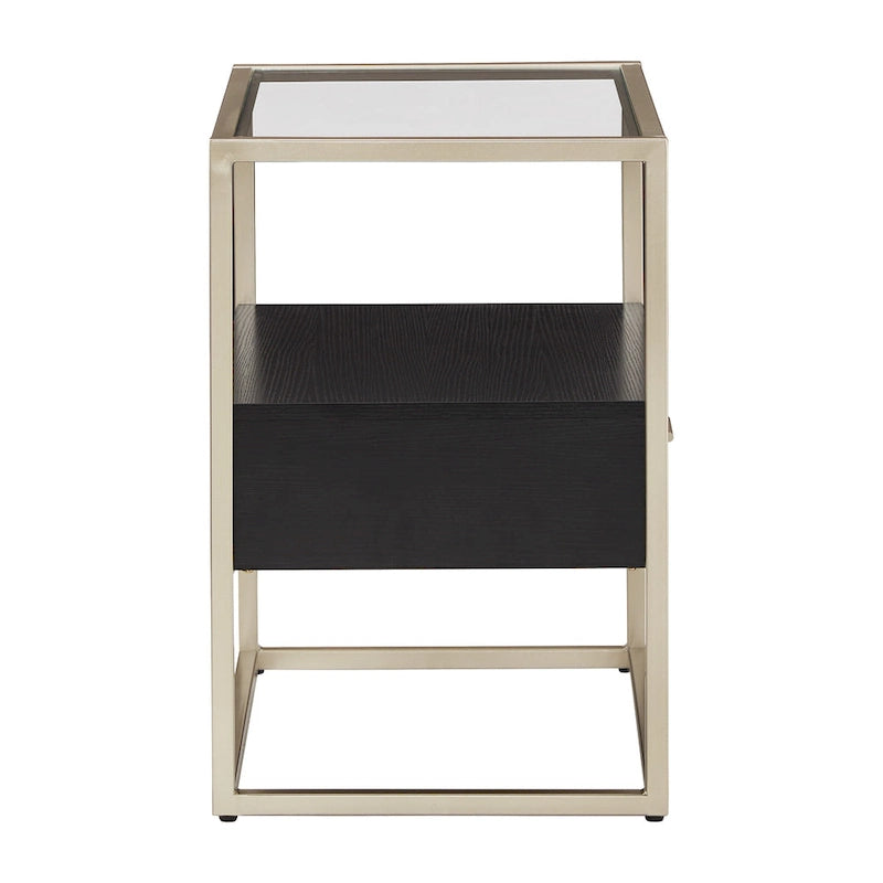 Table d'appoint Spumante Champagne Silver Finish avec rangement par iNSPIRE Q Bold
