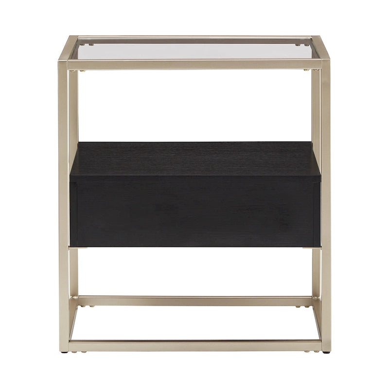 Table d'appoint Spumante Champagne Silver Finish avec rangement par iNSPIRE Q Bold