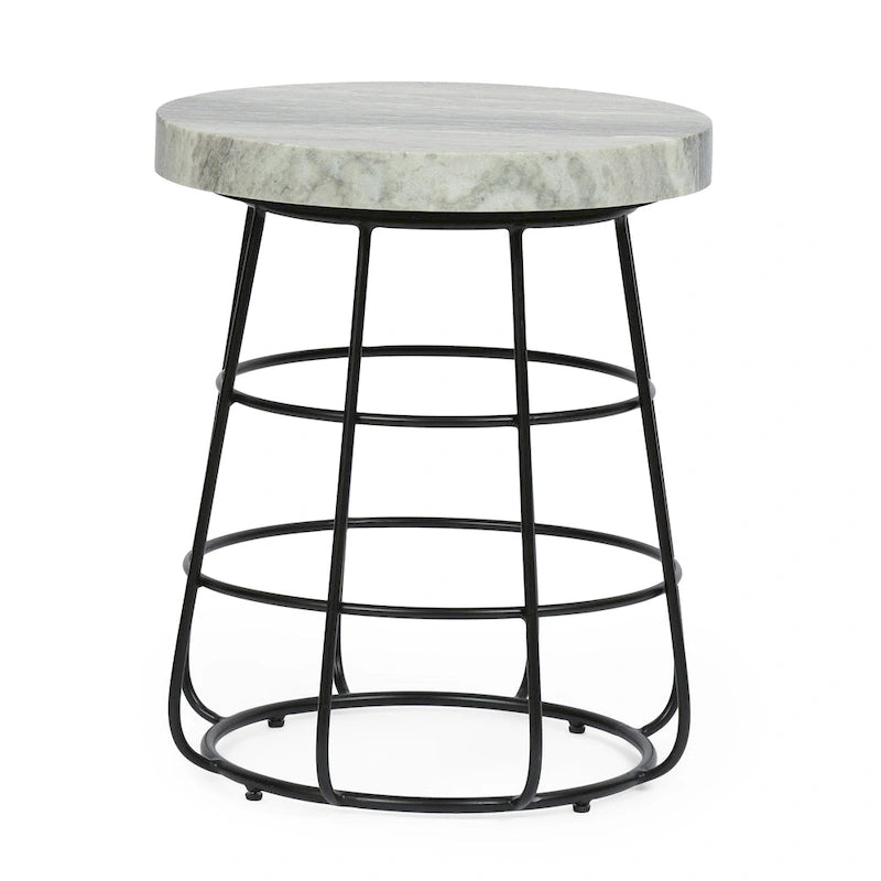 Tavolino laterale Woodbine Modern Handcrafted in marmo di Christopher Knight Home - 18.00 L x 18.00 P x 22.00 H