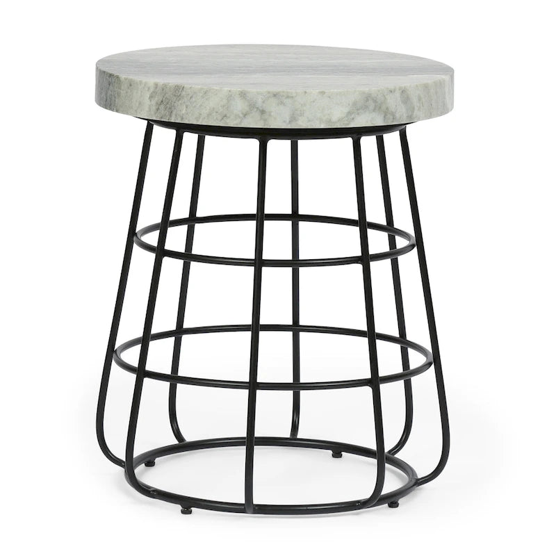 Tavolino laterale Woodbine Modern Handcrafted in marmo di Christopher Knight Home - 18.00 L x 18.00 P x 22.00 H