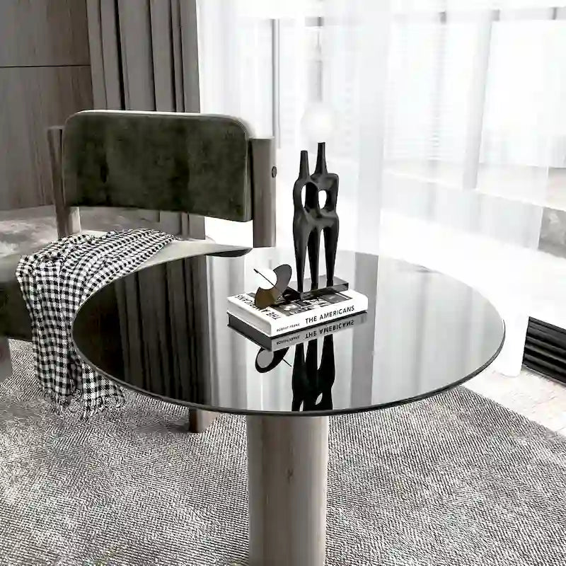 Table ronde en verre trempé de 30 pouces - Plateau de table uniquement - 30,00 x 30,00 x 0,24