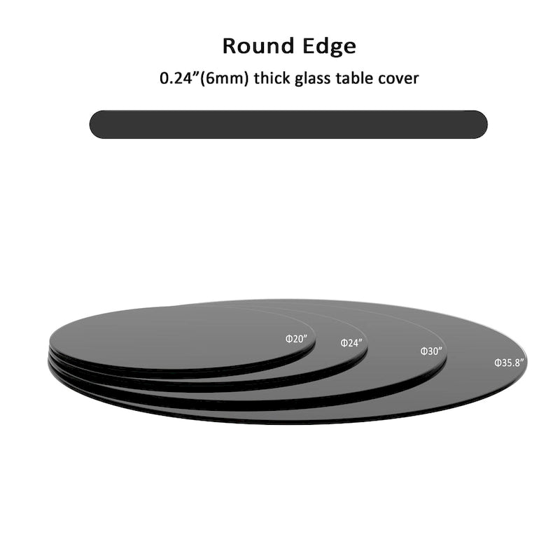Table ronde en verre trempé de 30 pouces - Plateau de table uniquement - 30,00 x 30,00 x 0,24