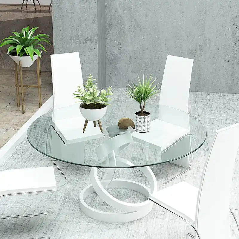 Table ronde en verre trempé de 30 pouces - Plateau de table uniquement - 30,00 x 30,00 x 0,24